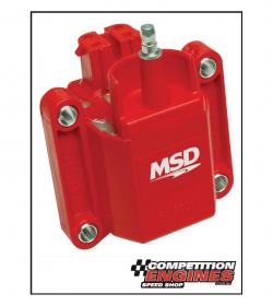 MSD-8226  MSD Blaster Ignition Coil, GM Replacement, E-Core, Square, Epoxy, 44,000 Volts, Male HEI (Red)